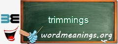 WordMeaning blackboard for trimmings